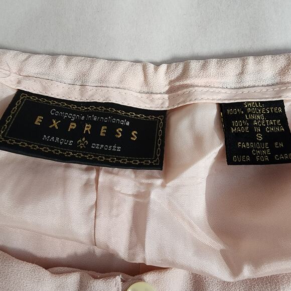 Vtg Campagnie Express Pleated Dress Pants Slacks Size S  28" Light Pink Baggy - Picture 12 of 13